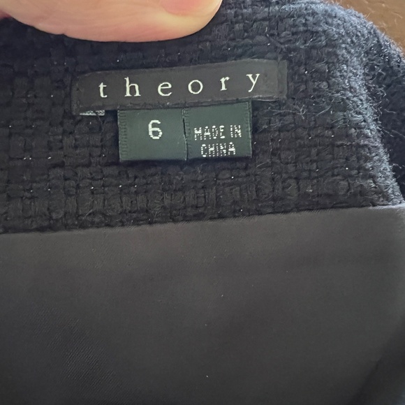 Theory Black Tweed Mini Skirt Size 6 - Picture 6 of 7